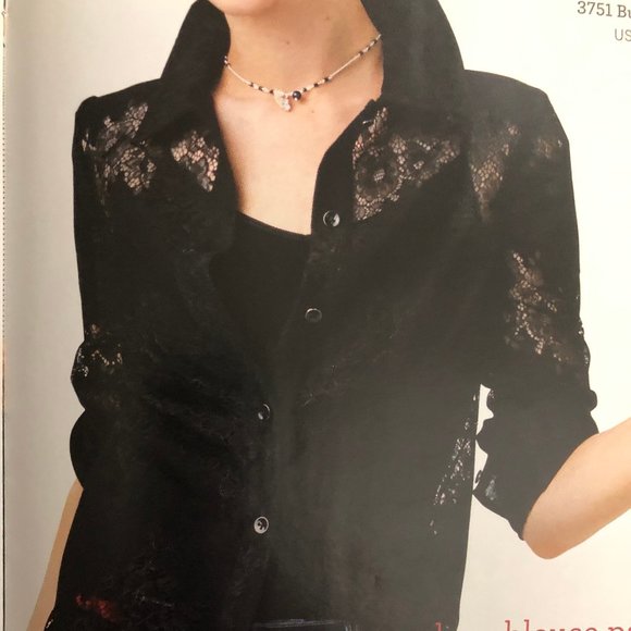 CAbi Tops - CAbi St. Regis Blouse.   Black lace button up in Size XL